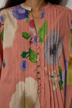 Poppies Pintuck Top - Peach