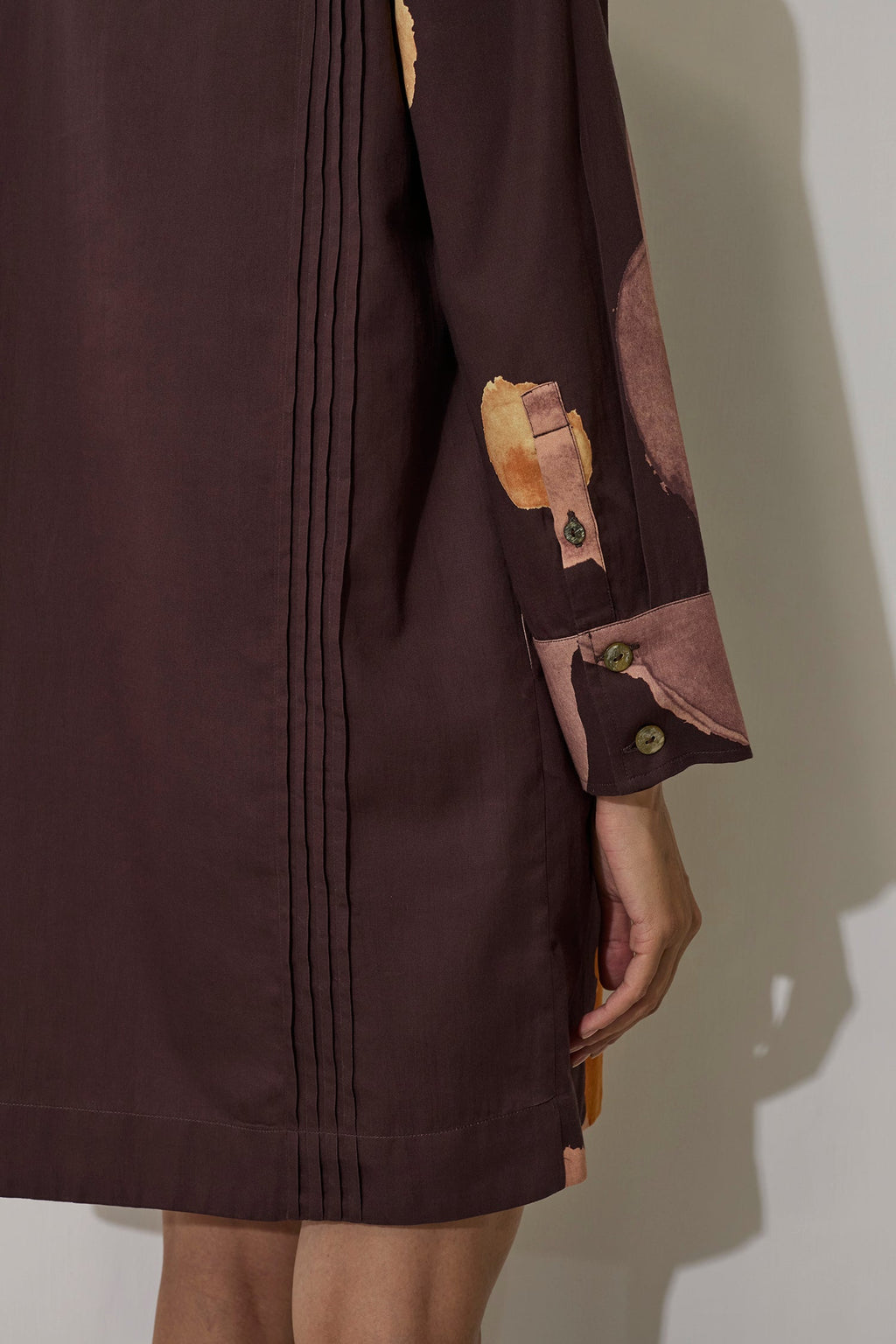 Poppies Relaxed Shirt Dress - Cocoa