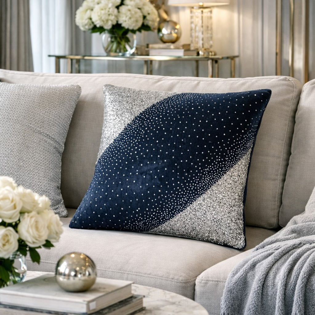 Crystal Navy Pillow