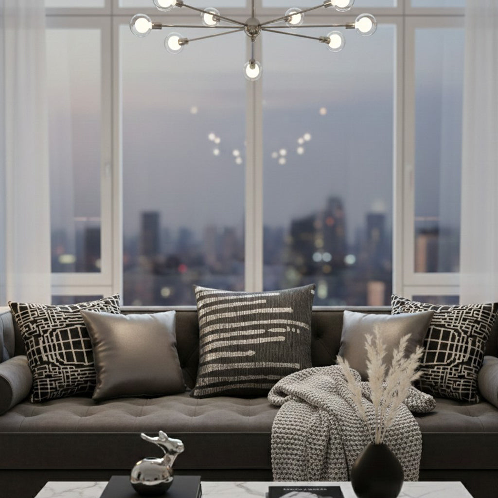 Adele Grey Silver Pillow