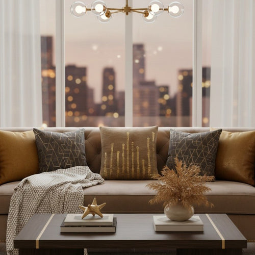 Adele Stone Gold Velvet Pillow
