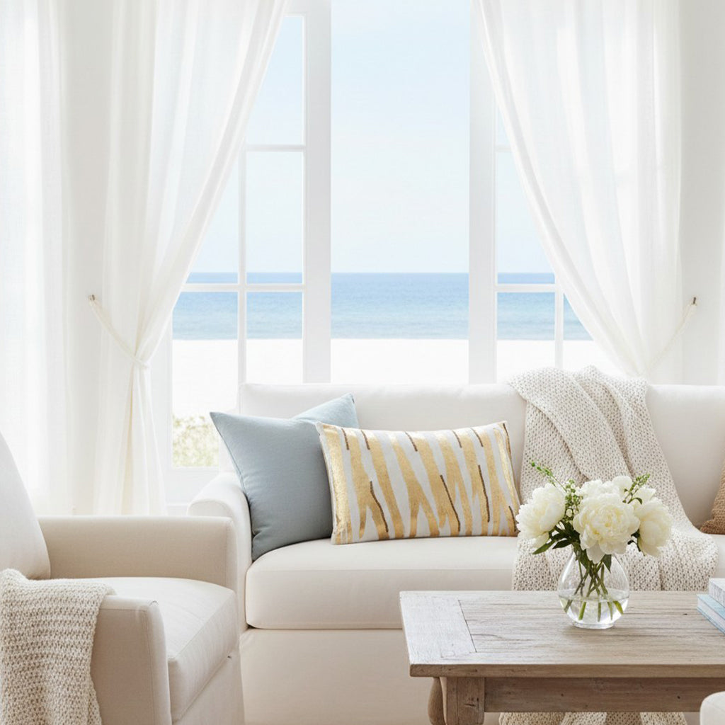 Adele Aqua Gold Velvet Pillow