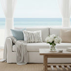 Adele Ivory Silver Velvet Pillow