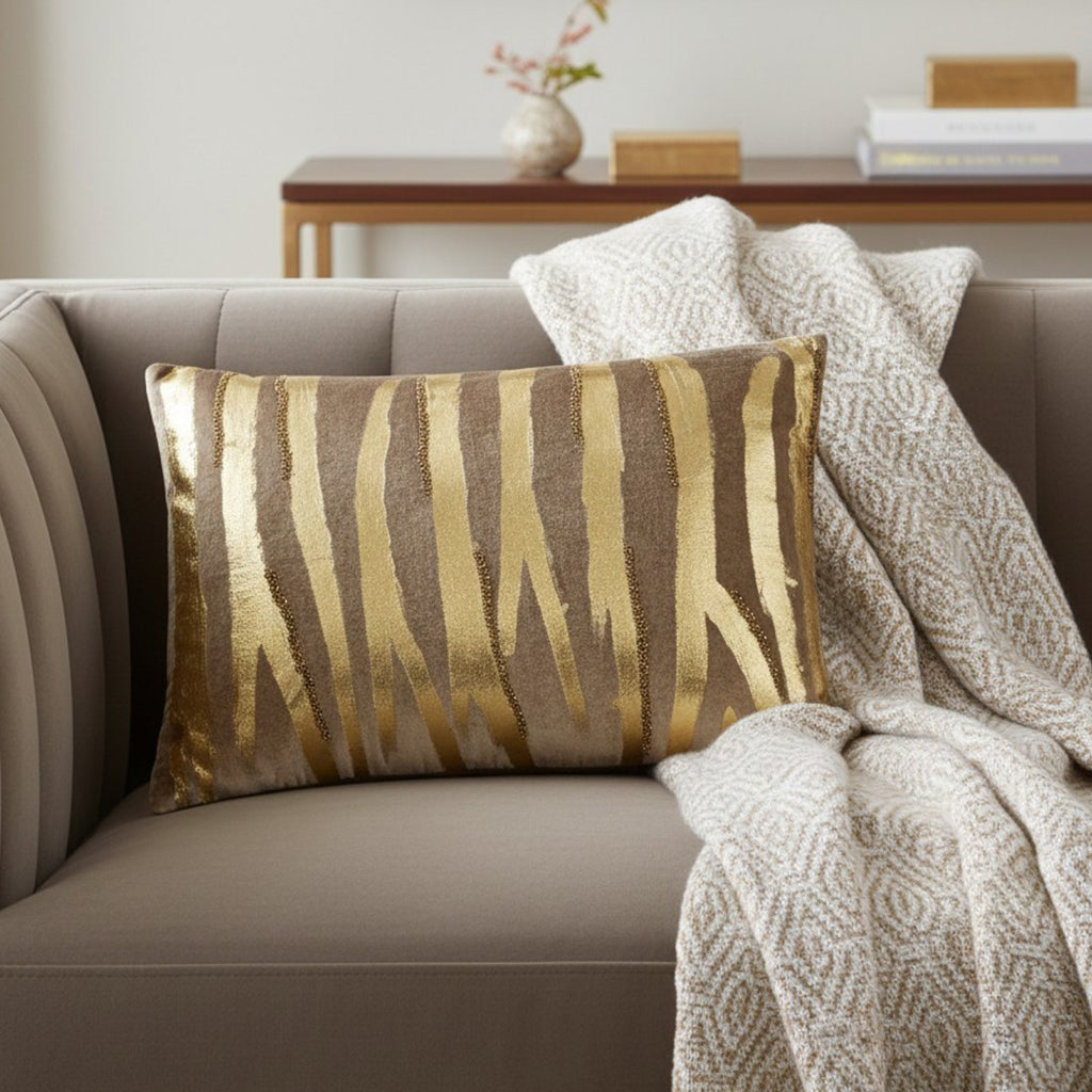 Adele Stone Gold Velvet Pillow