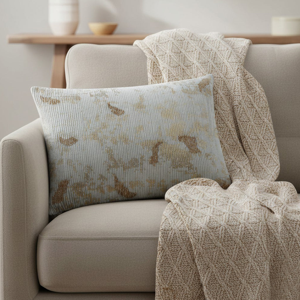 Adele Aqua Gold Velvet Pillow