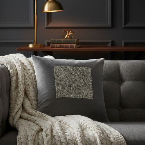 Aida Charcoal And Dark Grey Pillow