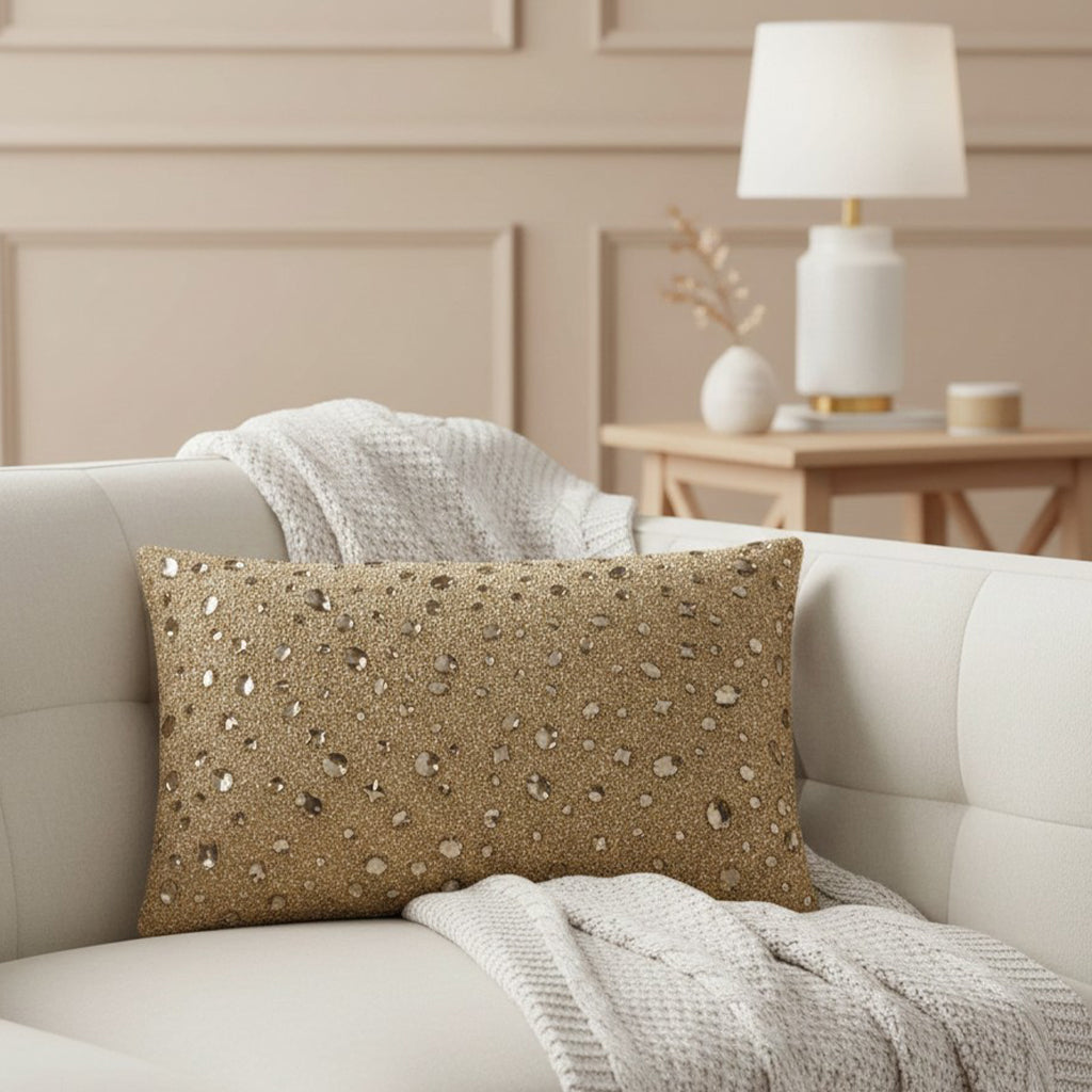 Aida Stone Beaded Pillow