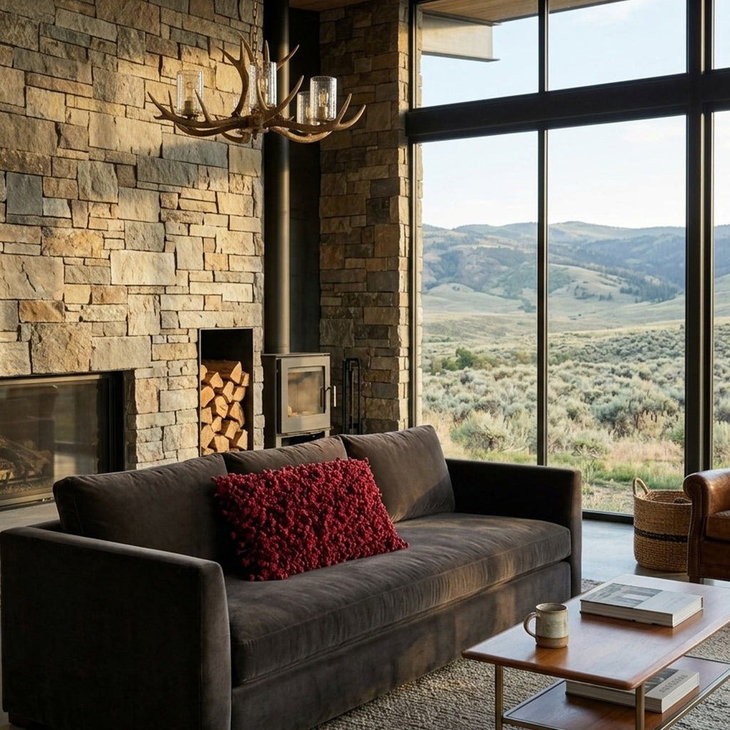 Aiden Red Shaggy Pillow