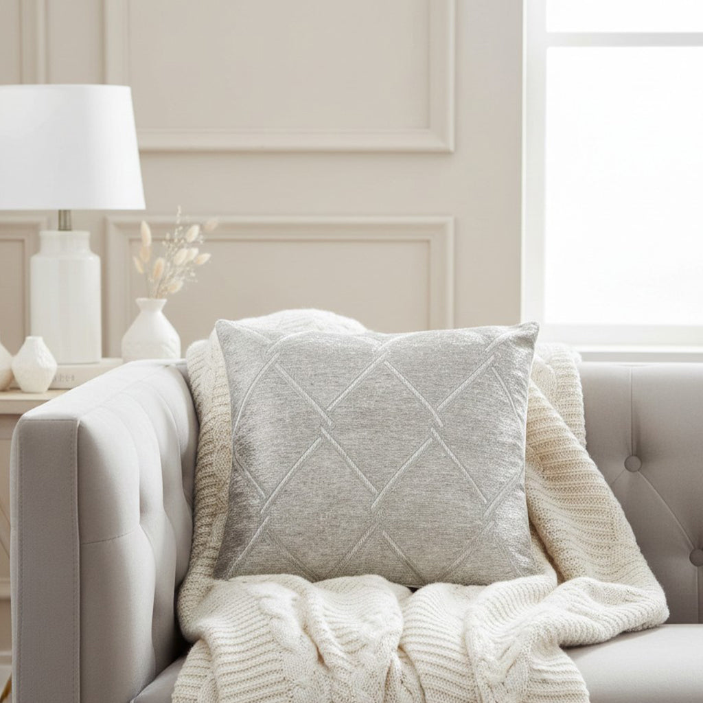 Akai Silver Beaded Pillow