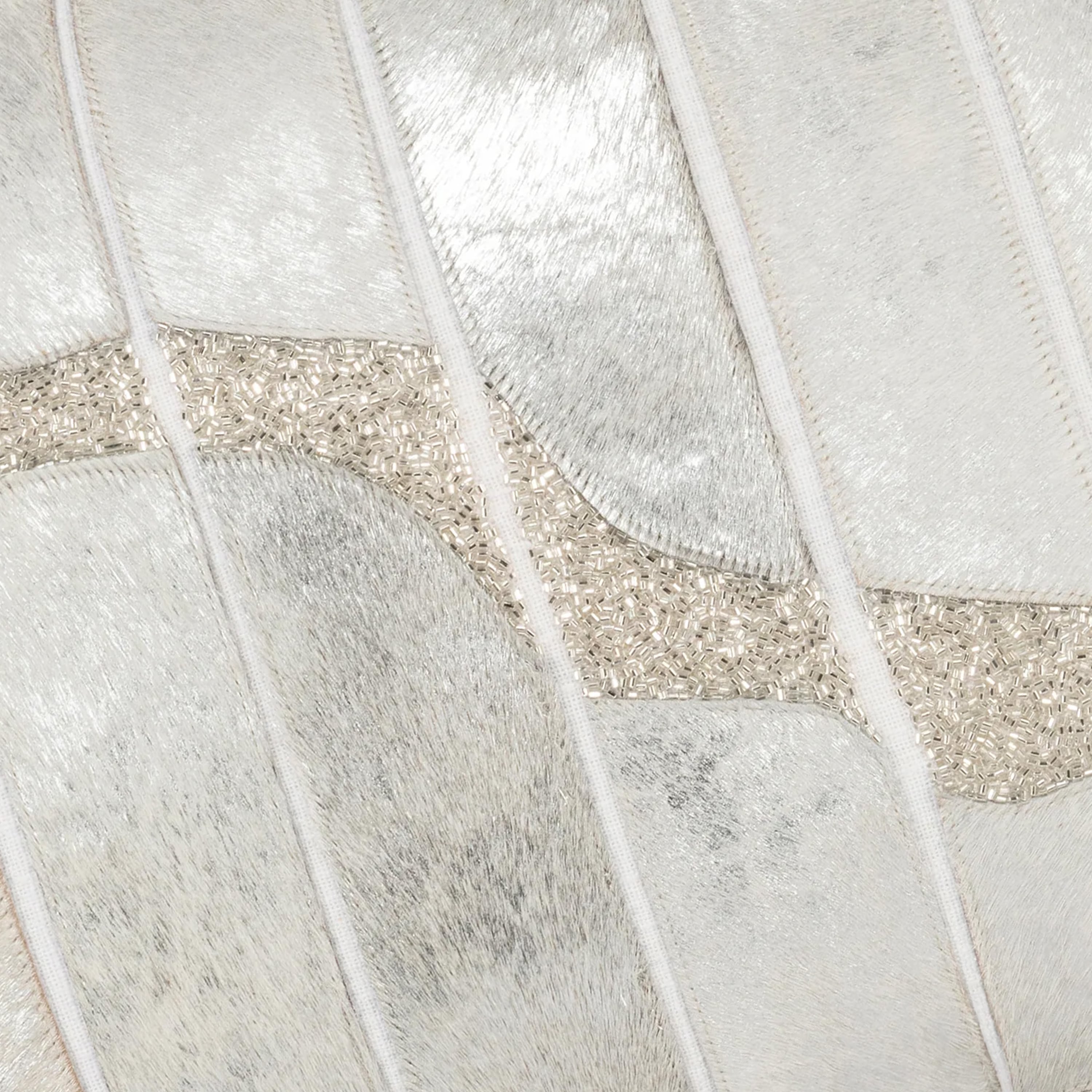 Akai Silver Hide Lumbar Pillow