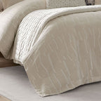 Alina Ivory Striped Duvet Set