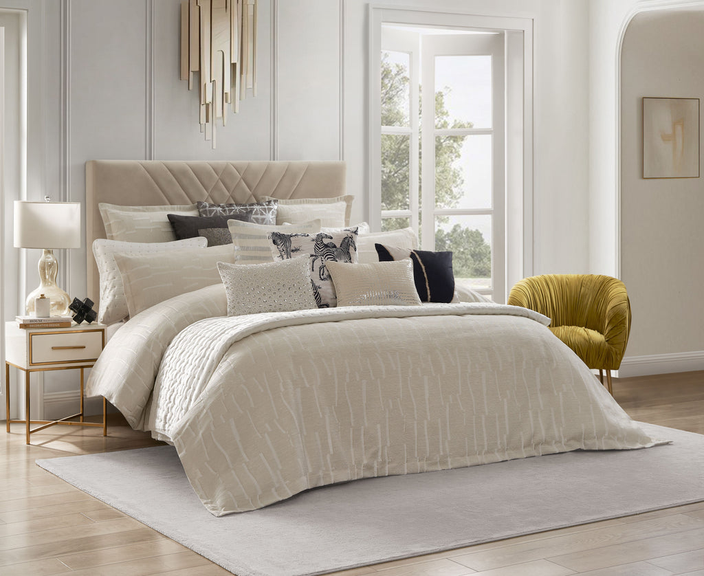 Alina Ivory Striped Duvet Set