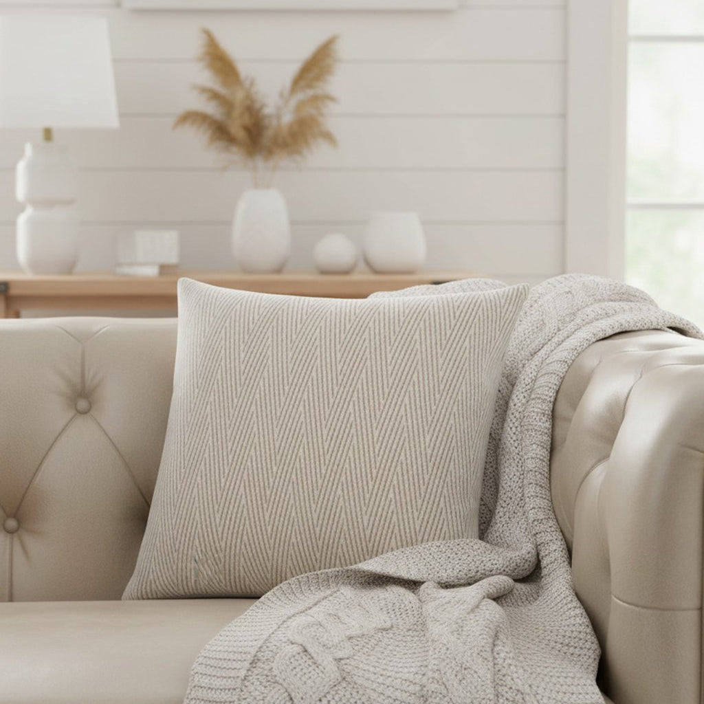 Allure Ivory Geometric Jacquard Pillow