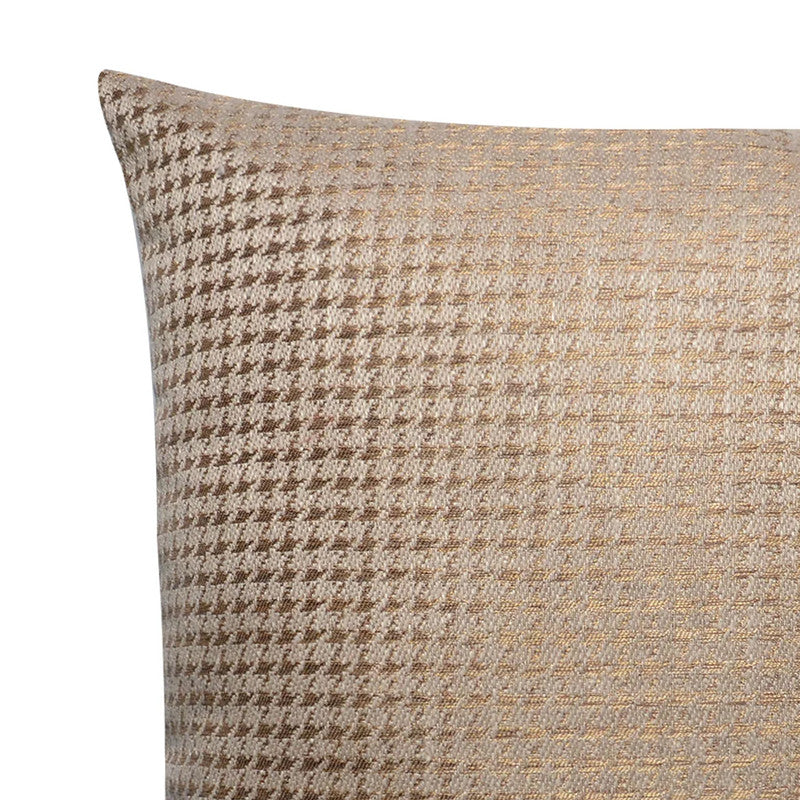 Allure Beige and Gold Herringbone Pillow