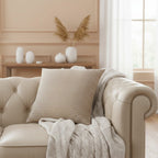 Allure Beige and Gold Herringbone Pillow