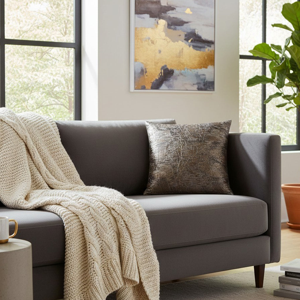 Allure Metallic Silver Jacquard Pillow