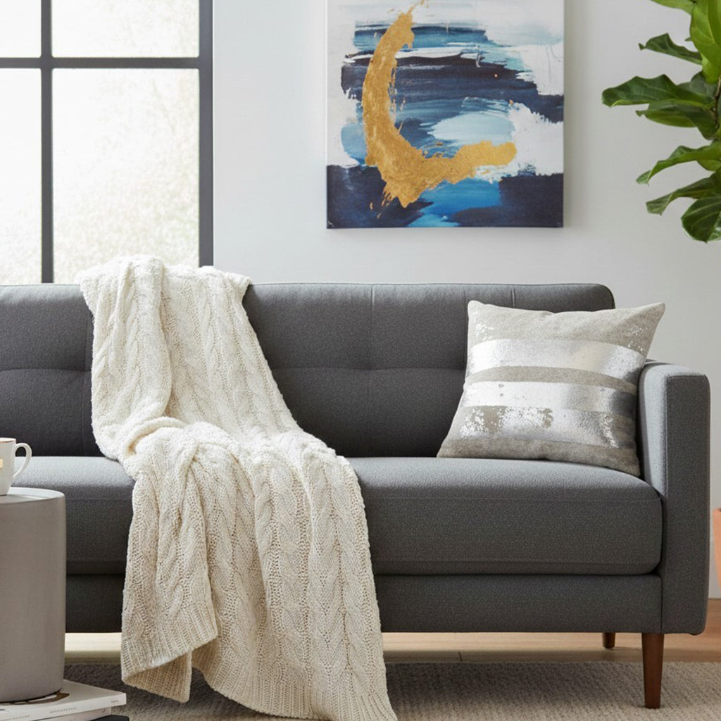 Amai Grey Hairon Hide Velvet Back Pillow