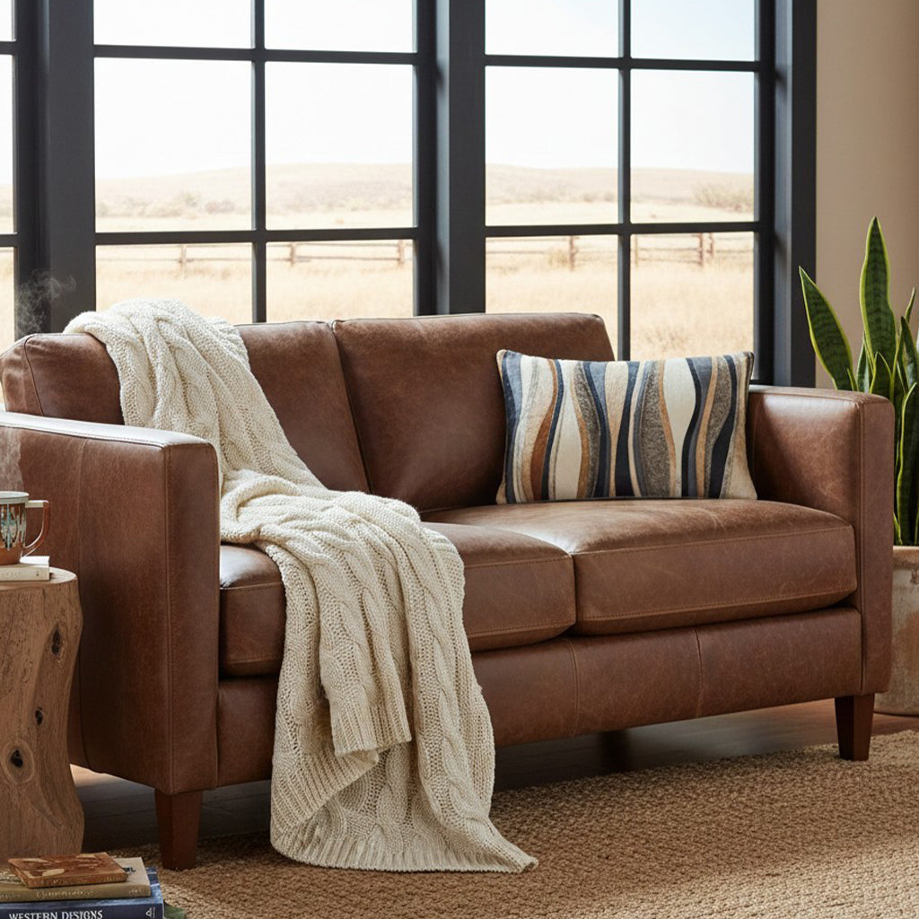 Amalfi Navy Hide Oblong Pillow