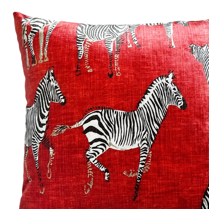Amber Red Zebra Print Pillow
