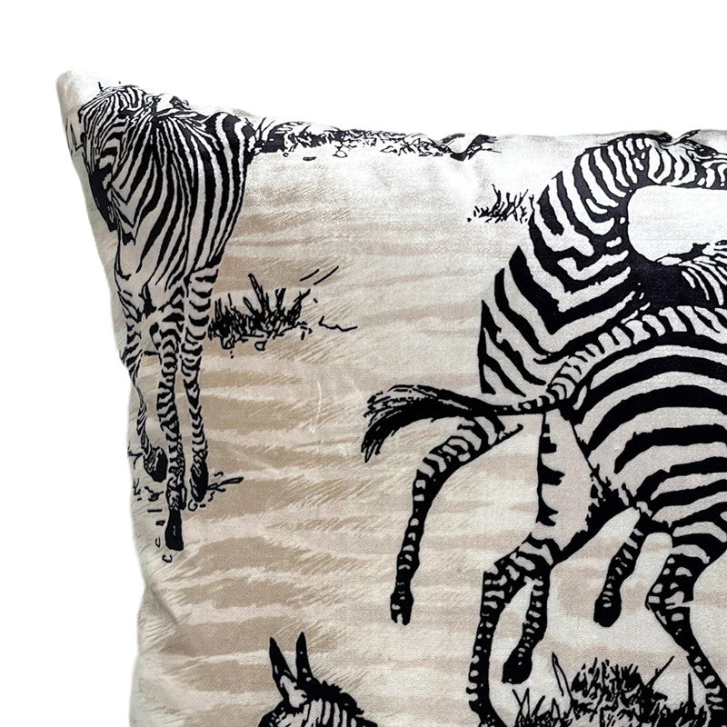 Amber Ivory Zebra Print Pillow
