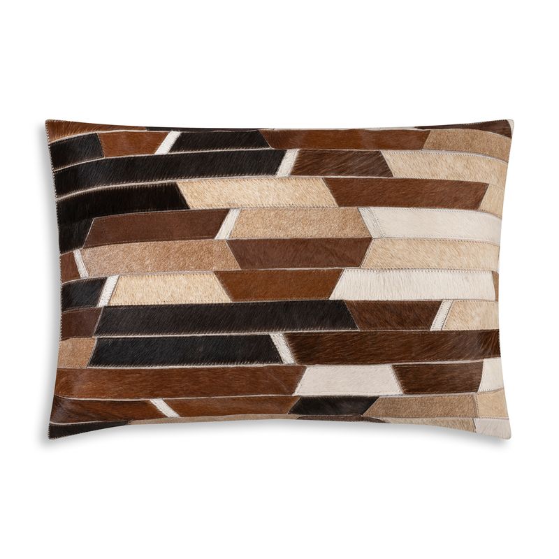 Aspen Patchwork Cowhide Oblong Pillow