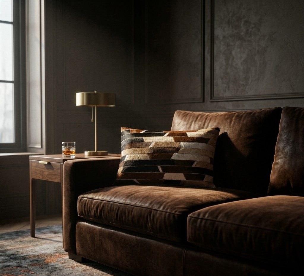 Aspen Patchwork Cowhide Oblong Pillow