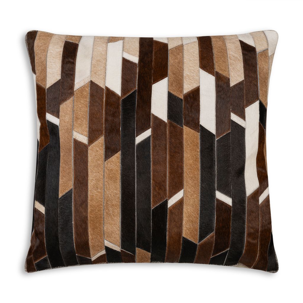 Aspen Patchwork Cowhide Square Pillow
