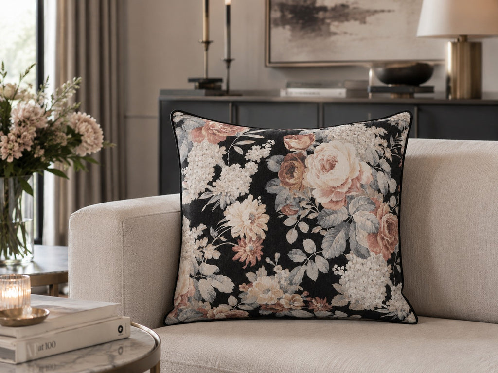 Athena Vintage Floral Square Pillow