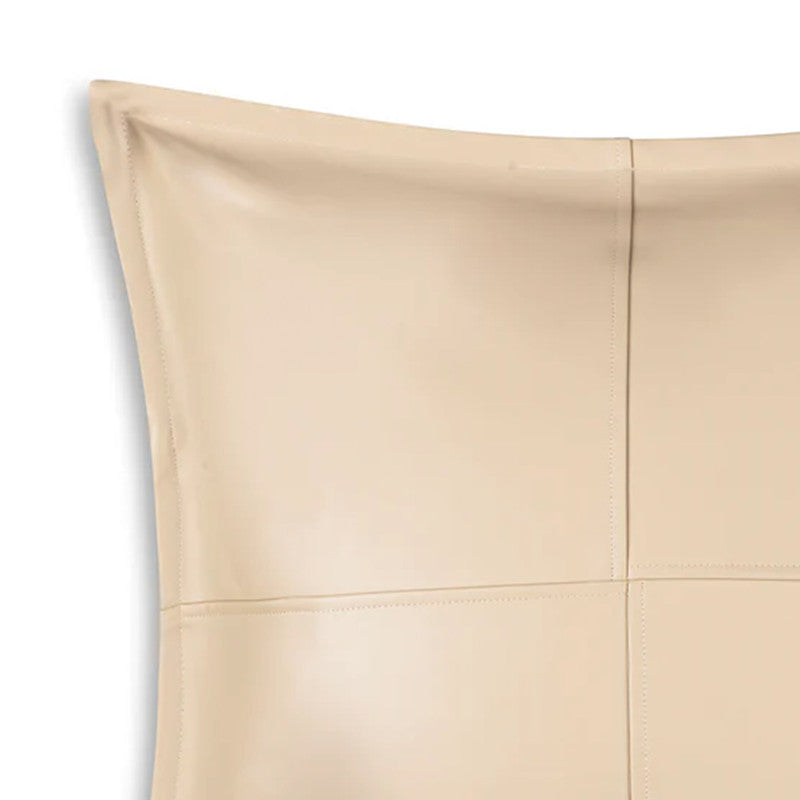Atlas Beige Faux Leather Pillow