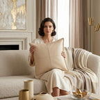 Atlas Beige Faux Leather Pillow