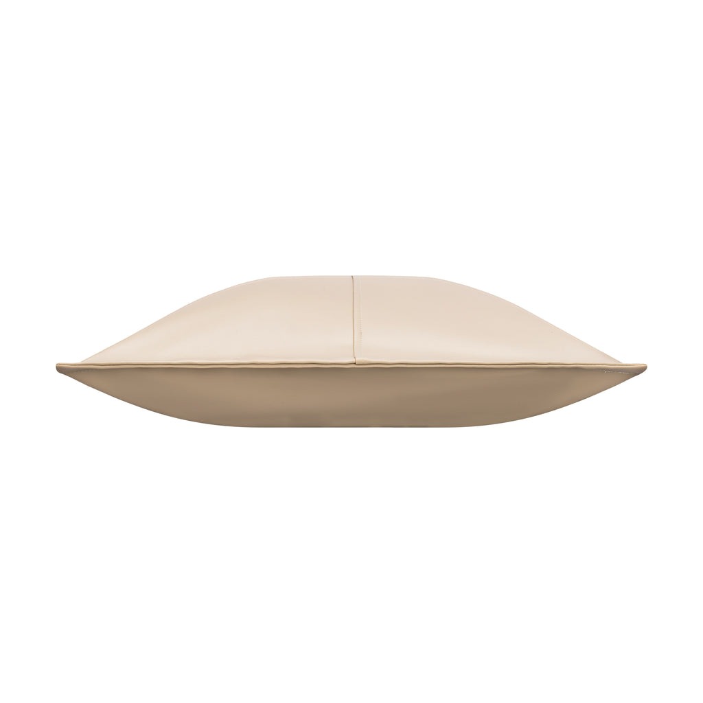 Atlas Beige Faux Leather Pillow