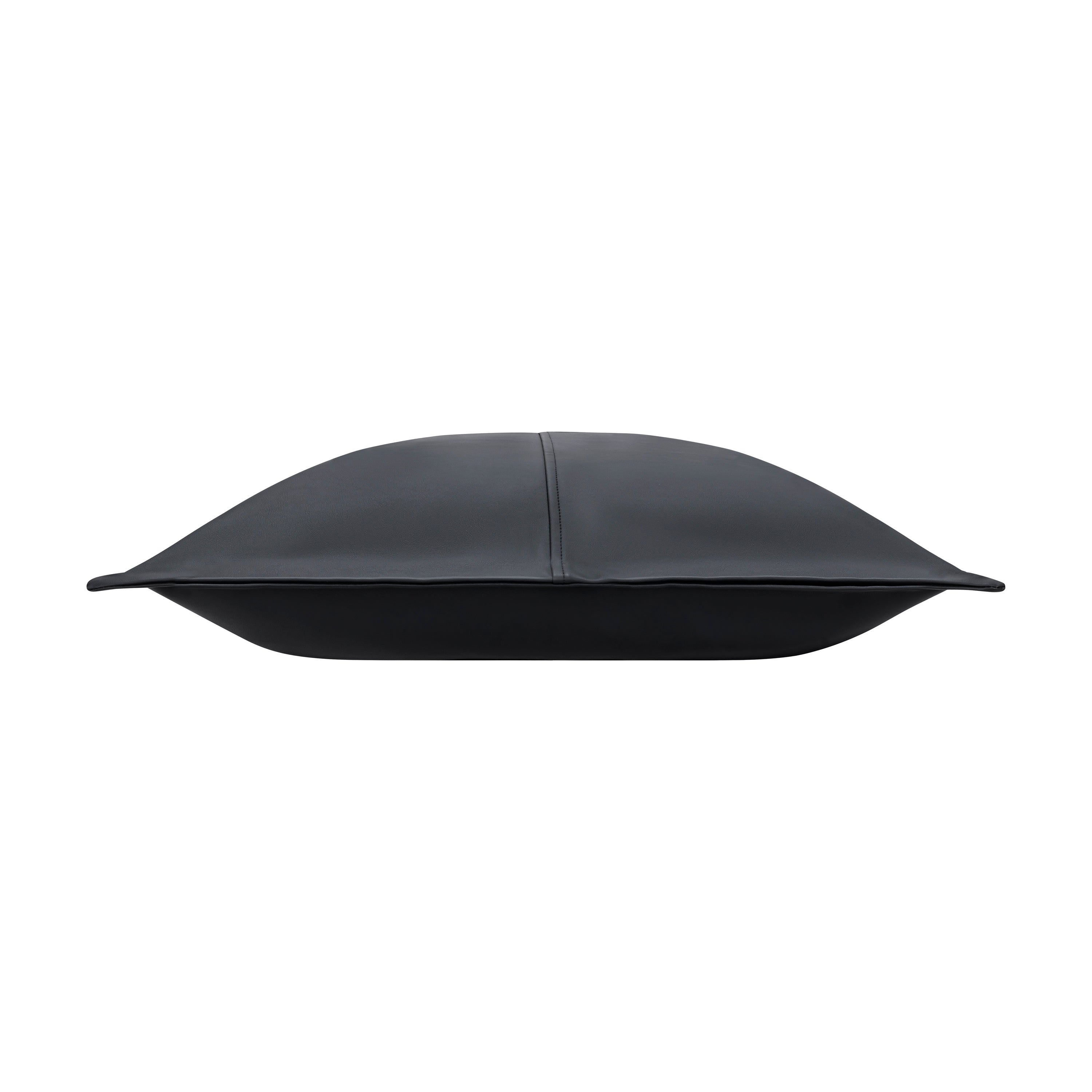 Atlas Black Faux Leather Pillow