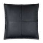 Atlas Black Faux Leather Pillow