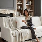 Atlas White Faux Leather Pillow