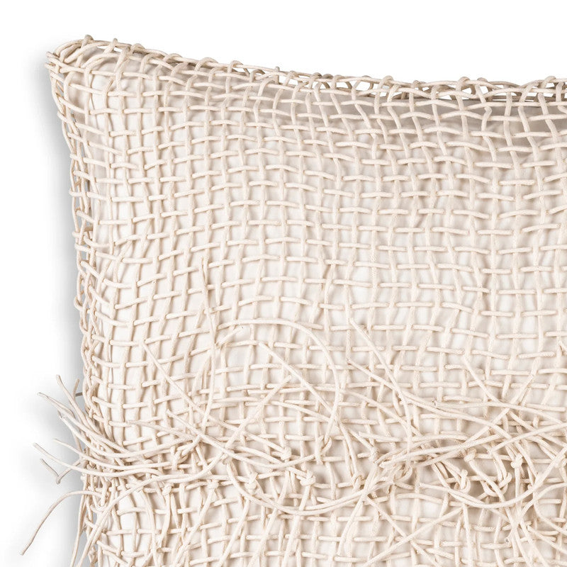 Atlas White Tassle Pillow