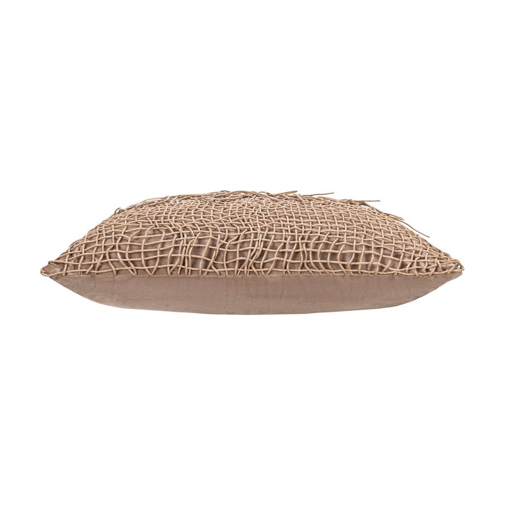 Atlas Beige Tassle Pillow