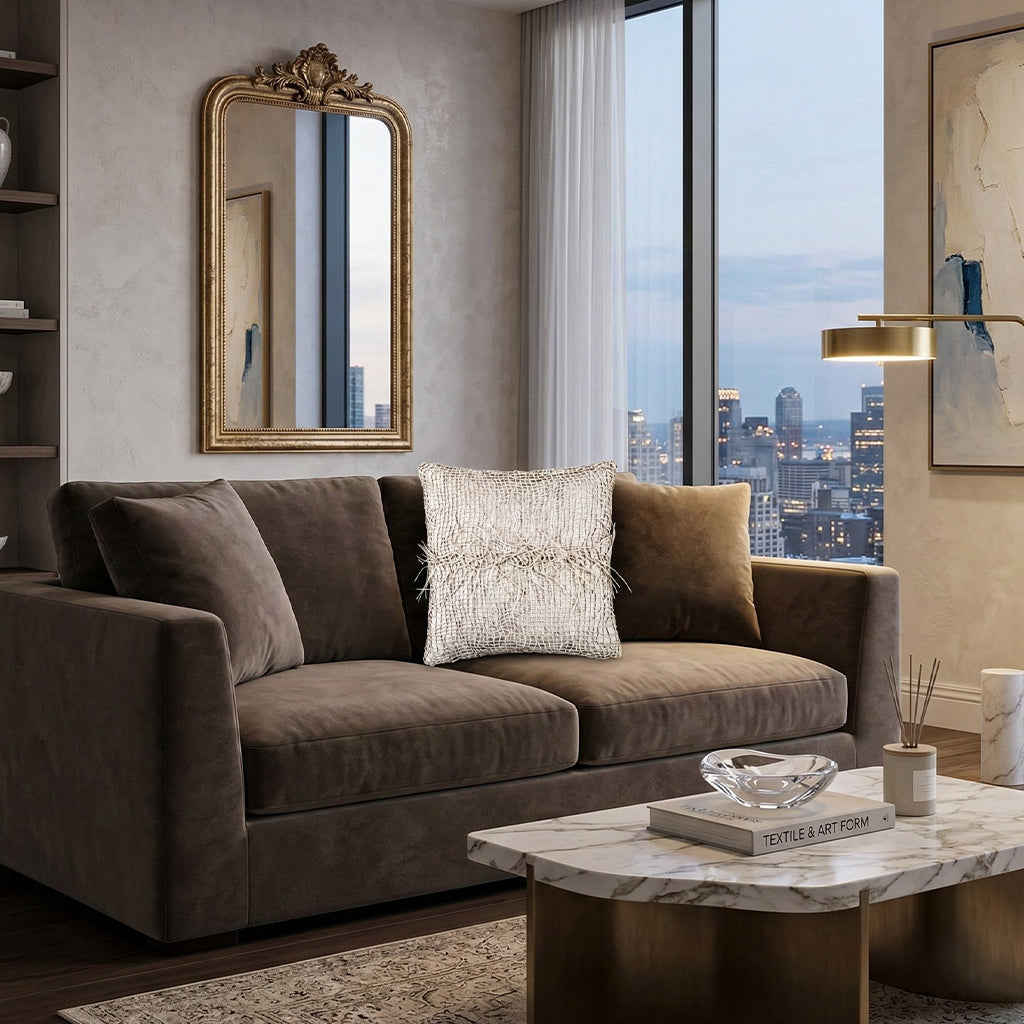 Atlas White Tassle Pillow