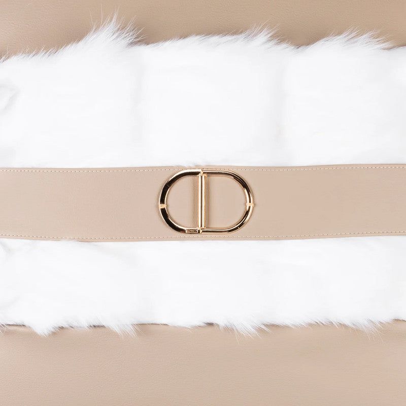 Atlas Ivory Beige Faux Fur Pillow