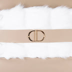 Atlas Ivory Beige Faux Fur Pillow