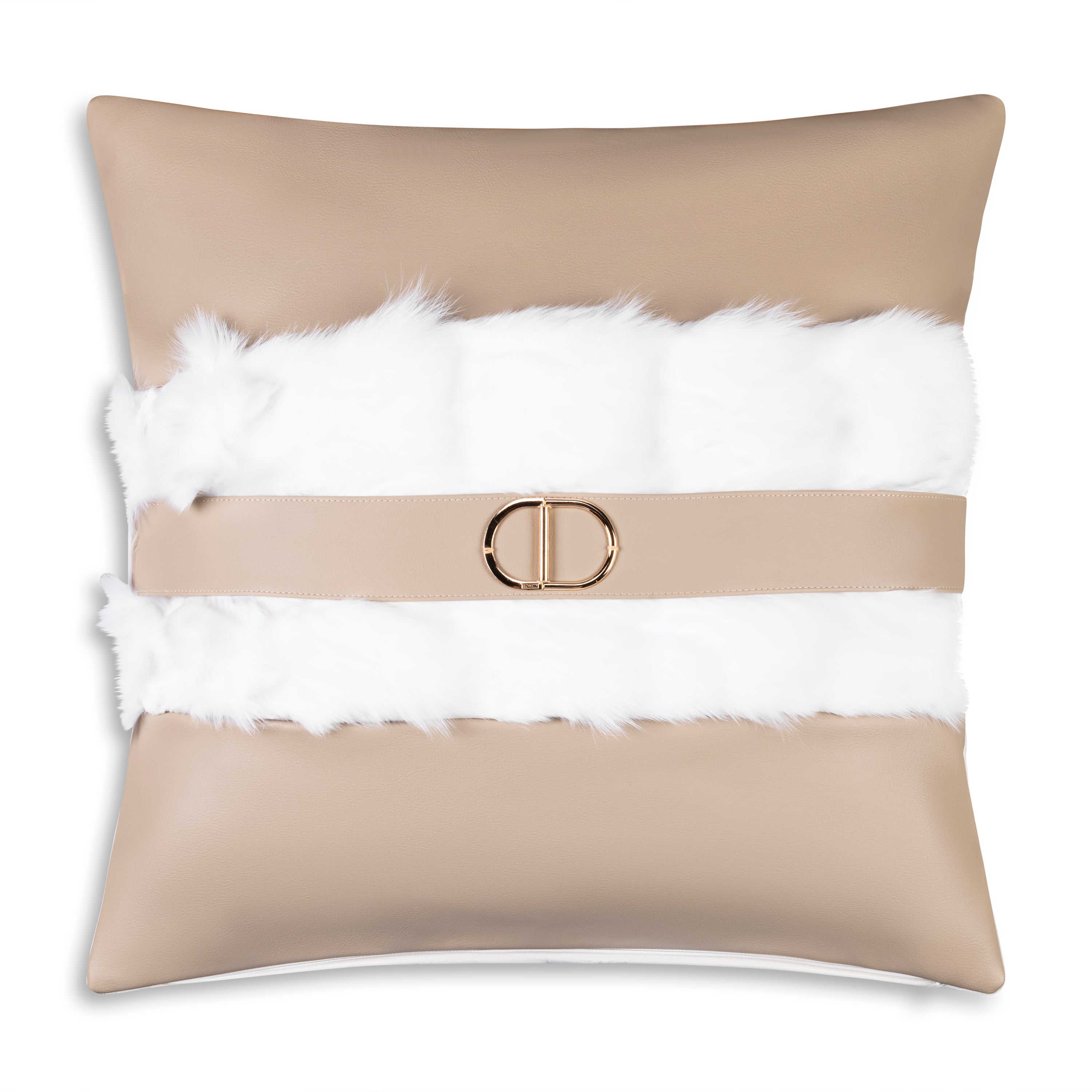 Atlas Ivory Beige Faux Fur Pillow