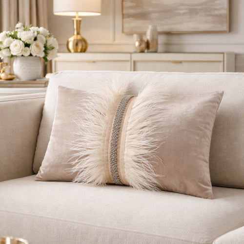 Ava Beige Velvet Pillow