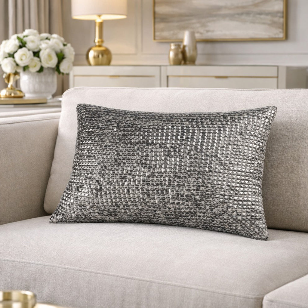 Avanti Beige Velvet Pillow