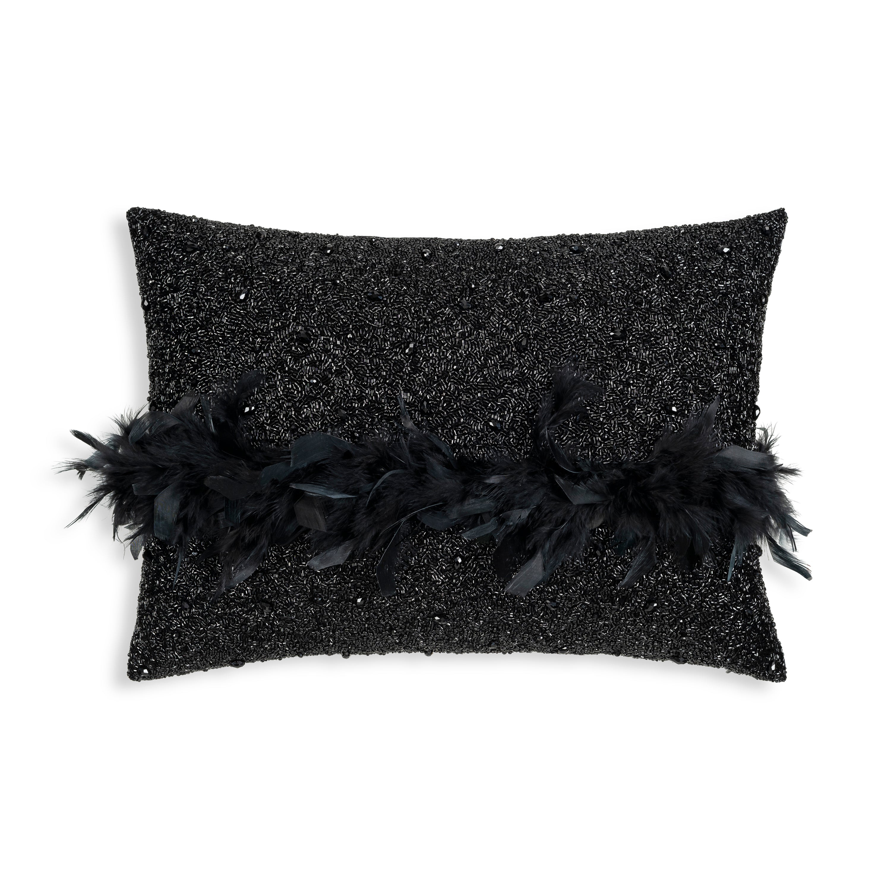 Bryce Feather Beading Lumbar Pillow