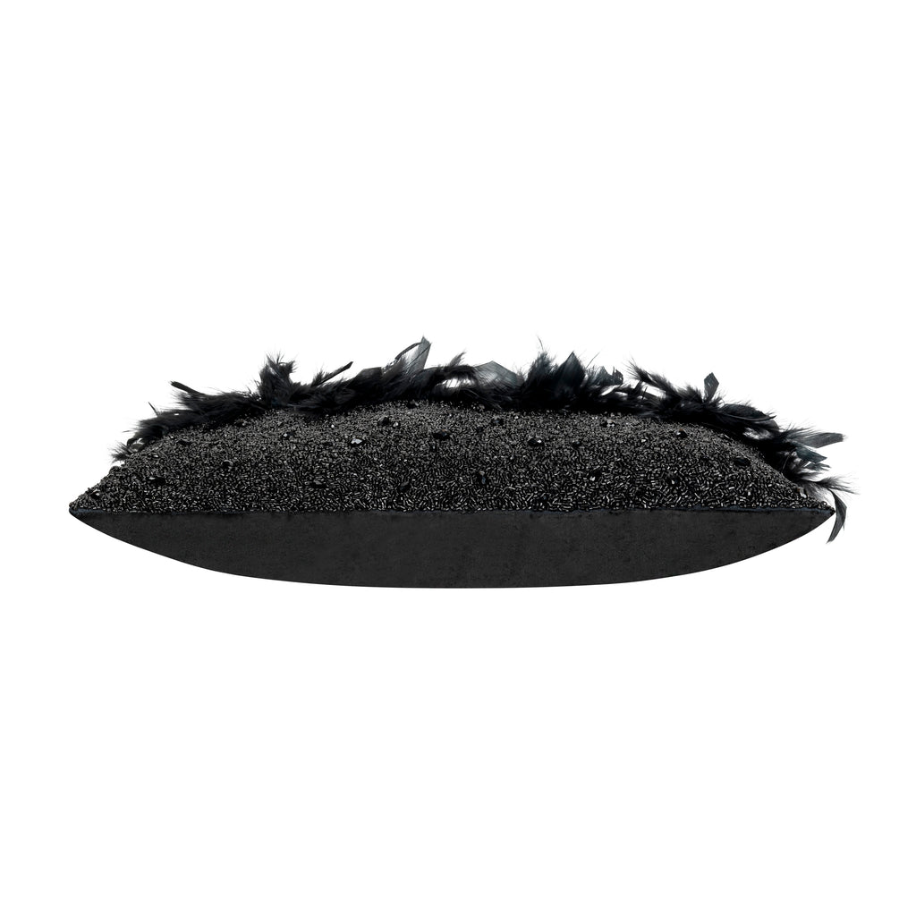 Bryce Feather Beading Lumbar Pillow