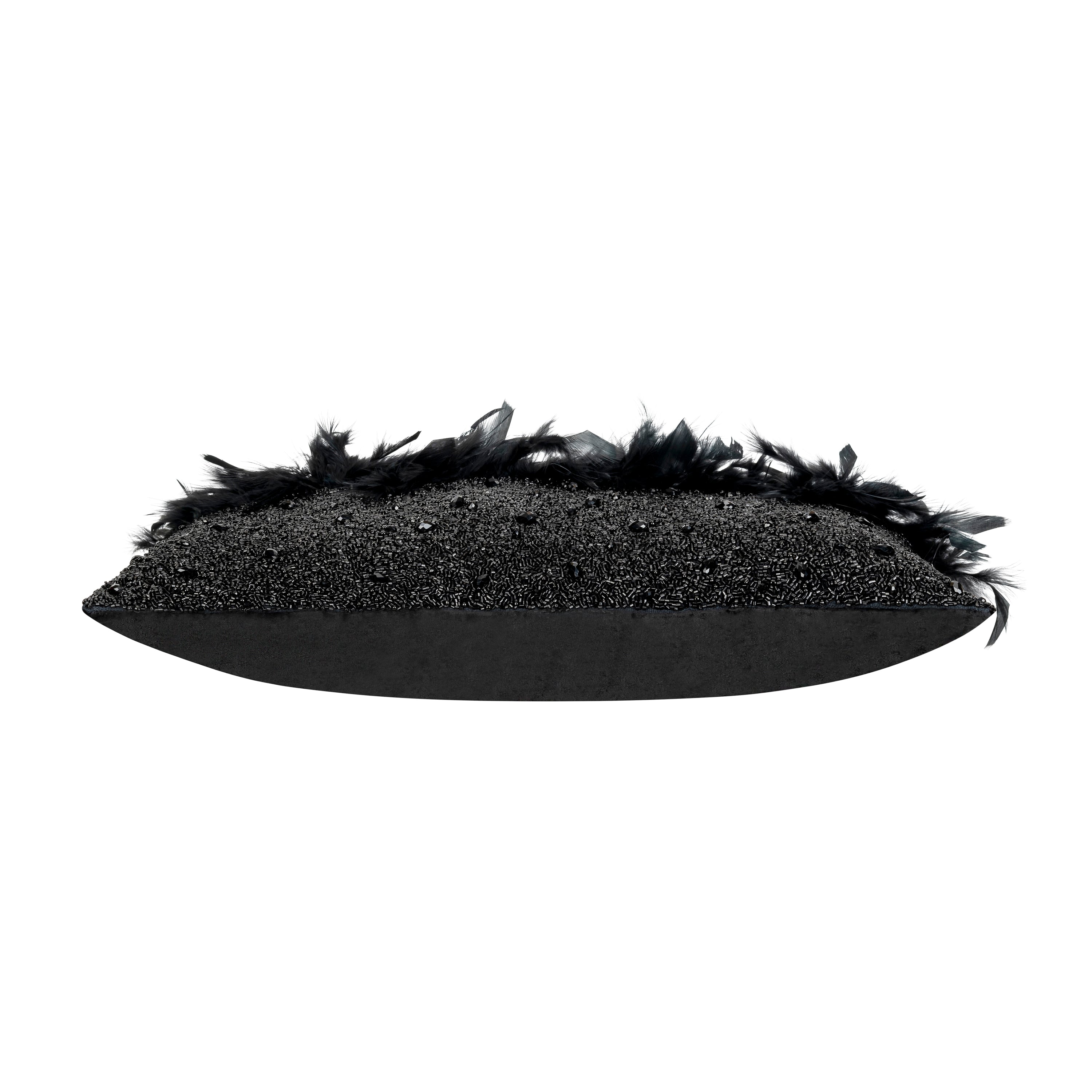 Bryce Feather Beading Lumbar Pillow