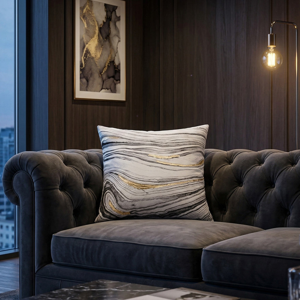 Mayaro Grey Marble Printpillow