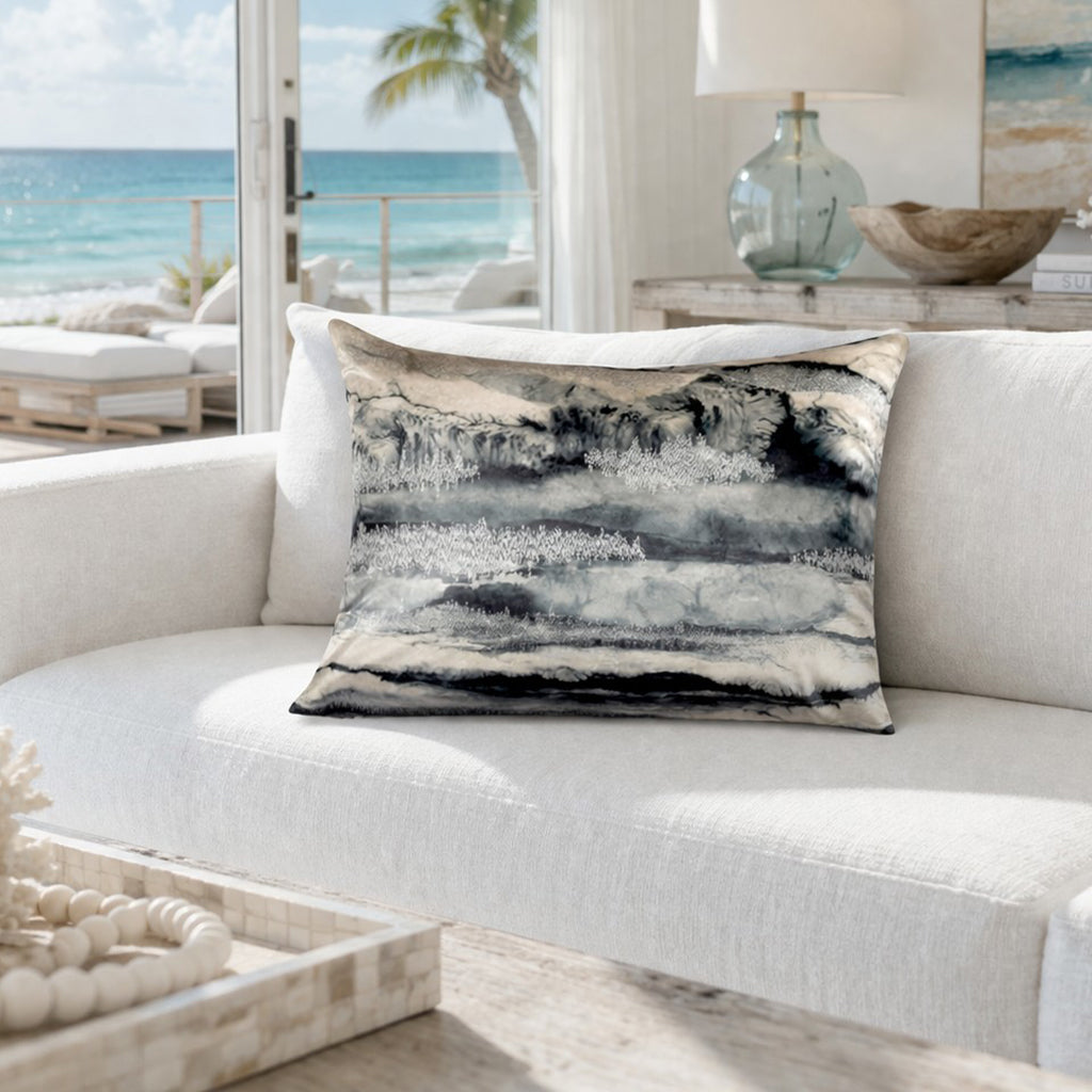 Capri Charcoal Velvet Pillow