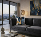 Capri Azure Abstract Pillow