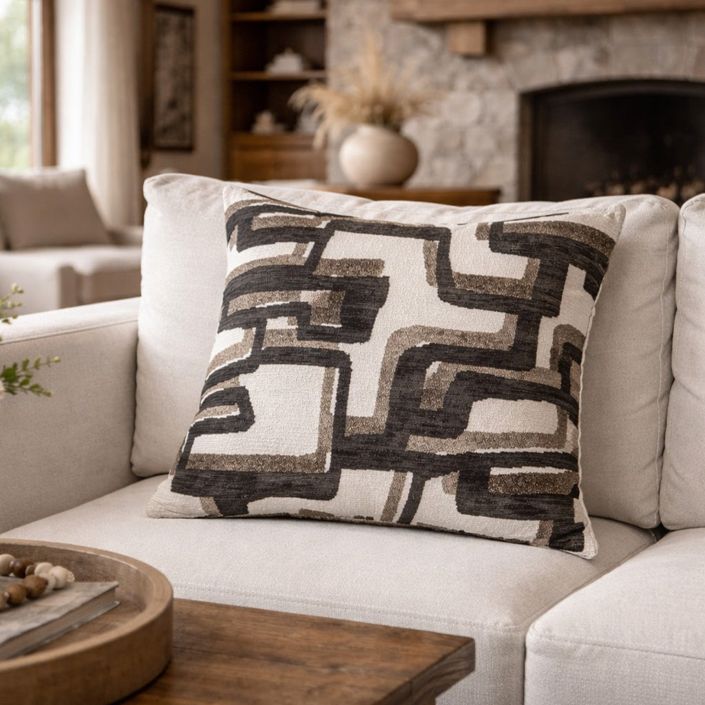 Rimini Brown Maze Pillow