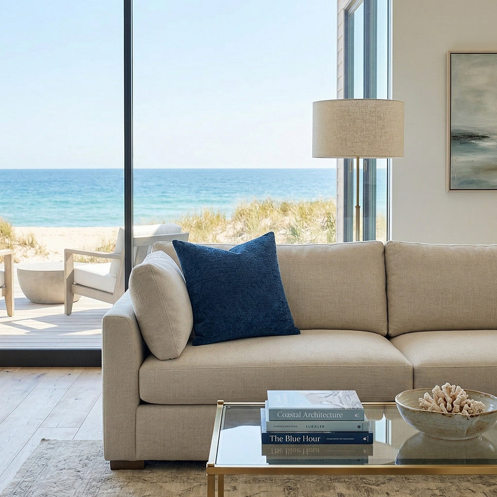 Rimini Navy Textured Pillow